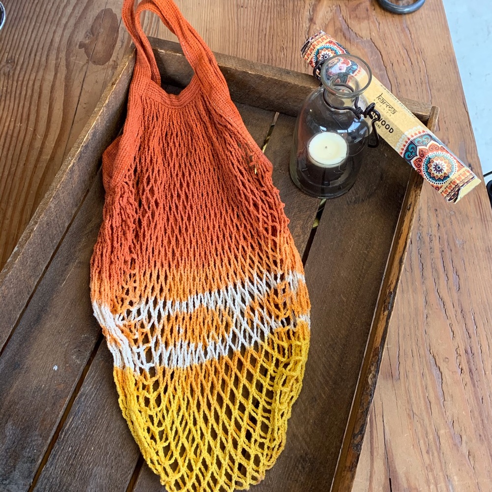 ✨HAND DYED FRENCH MKT STRING NET BAG SHORT HANDLE - Picture 3 of 7